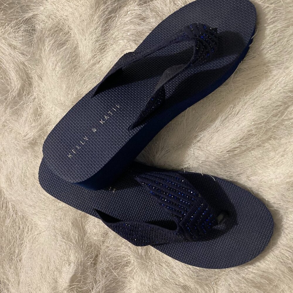 Dressy Flip Flops for dancing Midnight Navy Kelly & Katie